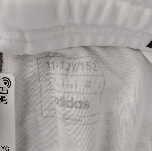 Adidas Boys White Slim Fit Tapered Pants Football - Picture 2 of 8